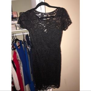 Black lace cocktail dress